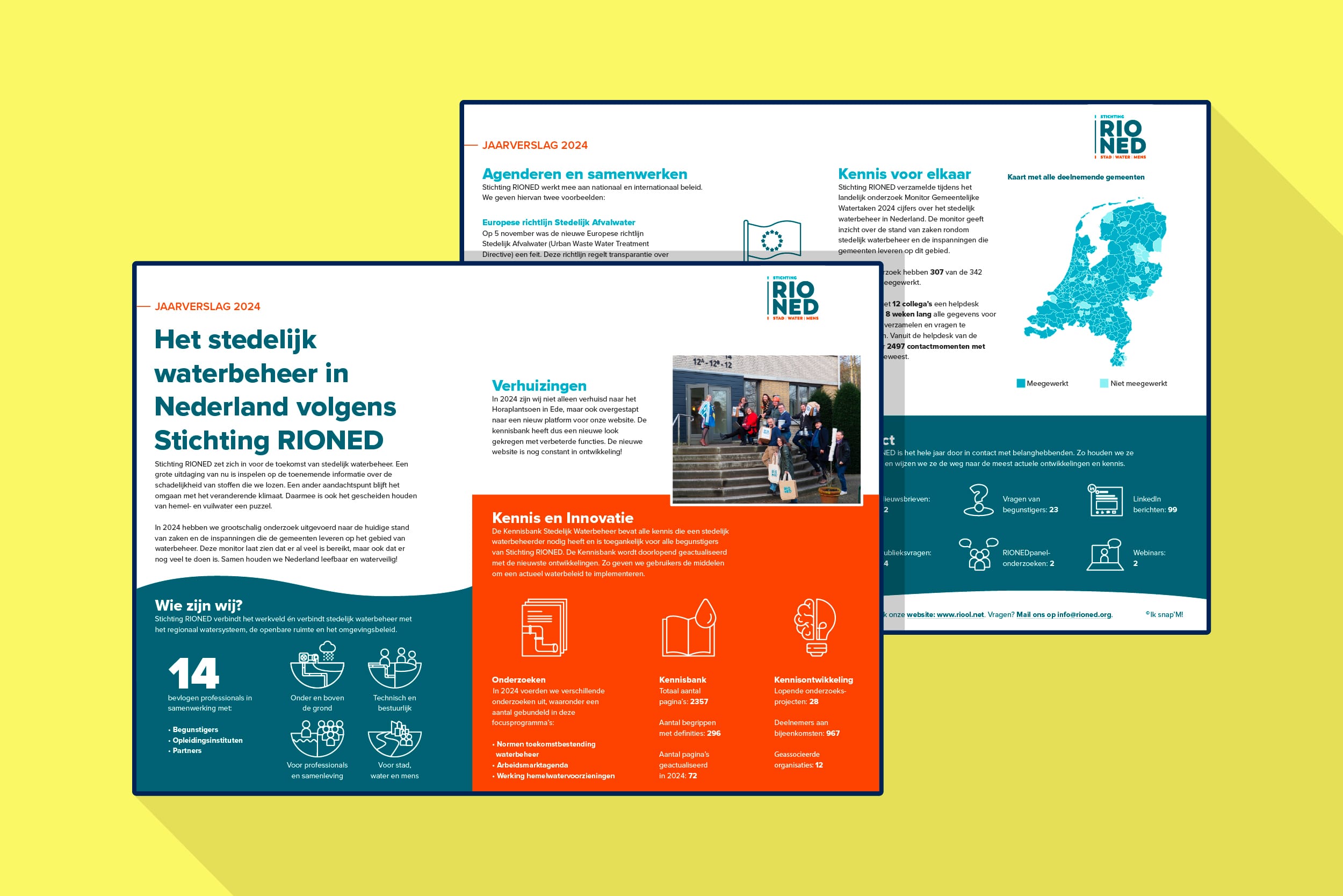 Visueel jaarverslag gemaakt voor Stichting RIONED.